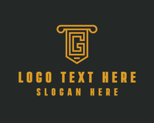 Letter - Golden Pillar Letter G logo design