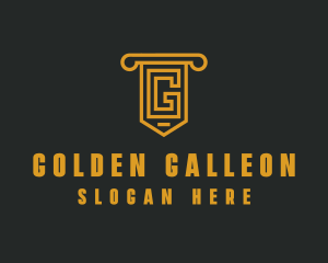 Golden Pillar Letter G logo design