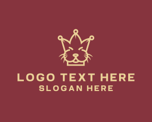 Luxury - Pet Cat Crown logo design