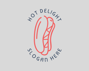 Hot Dog - Hot Dog Sandwich Snack logo design