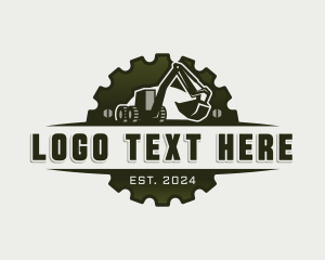 Excavator - Backhoe Excavator Gear logo design
