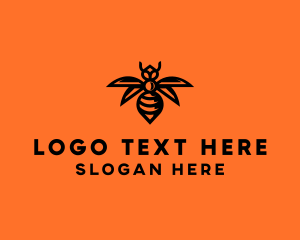 Bee - Wasp Wings Flying logo design