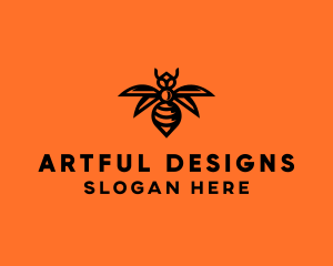 Wasp Wings Flying logo design