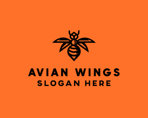 Wasp Wings Flying logo design