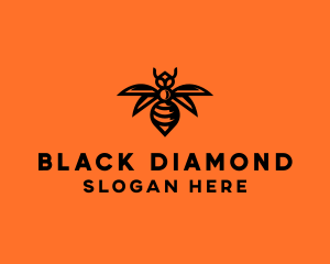 Black - Wasp Wings Flying logo design