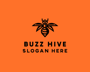 Hive - Wasp Wings Flying logo design