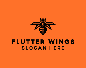 Wasp Wings Flying logo design