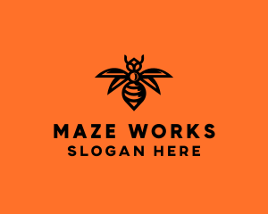 Wasp Wings Flying logo design