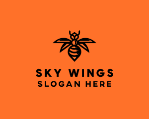 Wasp Wings Flying logo design