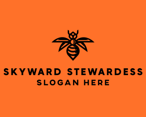 Wasp Wings Flying logo design