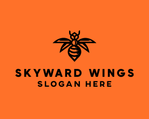 Flying - Wasp Wings Flying logo design