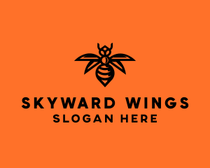 Wasp Wings Flying logo design