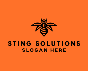 Wasp Wings Flying logo design