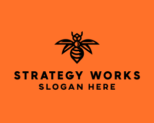 Wasp Wings Flying logo design