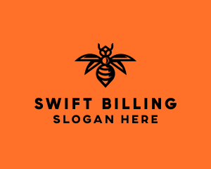 Wasp Wings Flying logo design