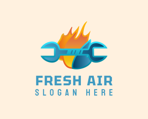 Ice Fire Wrench Repair logo design