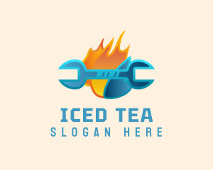 Ice Fire Wrench Repair logo design