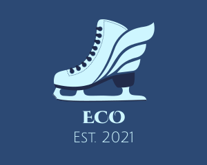 Flying - Ice Skating Winged Shoes logo design