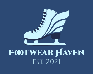 Ice Skating Winged Shoes  logo design