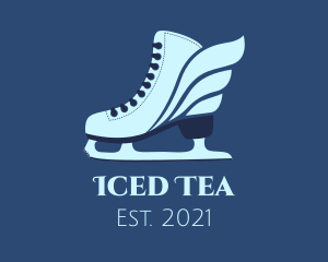 Ice Skating Winged Shoes  logo design