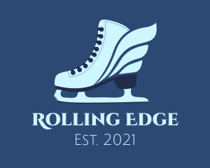 Skating - Ice Skating Winged Shoes logo design