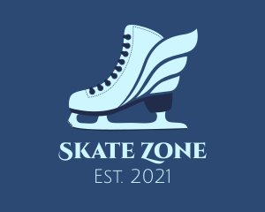 Ice Skating Winged Shoes  logo design