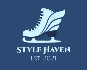 Shoe - Ice Skating Winged Shoes logo design