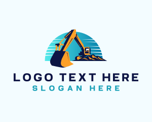 Excavator - Mining Digger Machinery logo design