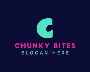 Neon Chunky Font logo design