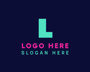 Pink And White - Neon Chunky Font logo design