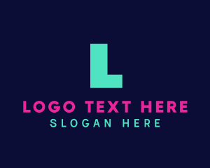 Letter - Neon Chunky Font logo design