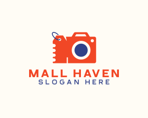 Camera Shopping Tag Coupon logo design