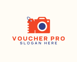 Camera Shopping Tag Coupon logo design