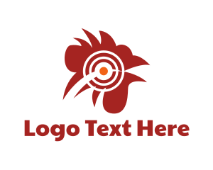Hen - Red Rooster Target logo design