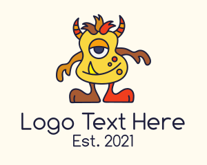 Extraterrestrial - Horned Monster Mascot logo design