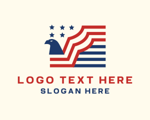National - American Eagle Stripes Flag logo design