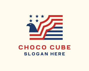 Election - American Eagle Stripes Flag logo design