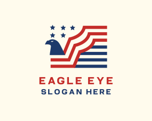 American Eagle Stripes Flag logo design