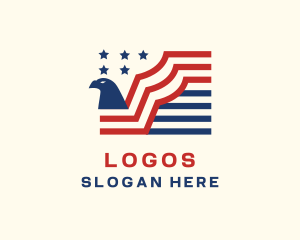 Government - American Eagle Stripes Flag logo design
