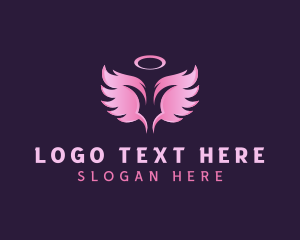 Angelic - Angel Support Wings logo design