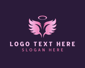 Support - Angel Support Wings logo design