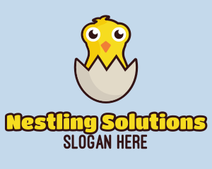 Hatchling - Cartoon Hatchling Chick logo design