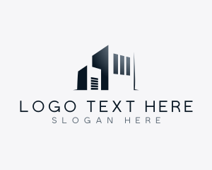 Freight - Warehouse Building Storage logo design