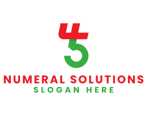 Numeral - Modern Generic Number 45 logo design