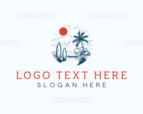 Tropical Island Beach Logo