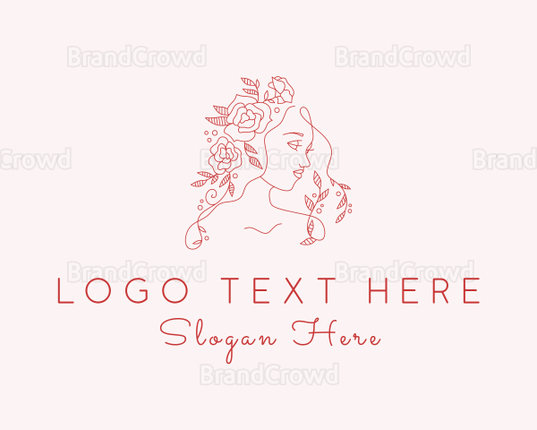 Beautiful Floral Woman Logo