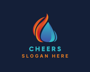 Droplet - Water Fire Heat logo design