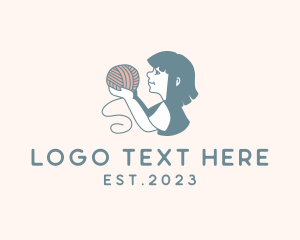 Knitting - Kid Crochet Yarn logo design