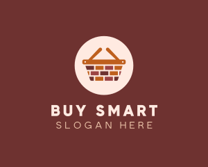 Brick Wall Shopping Basket logo design