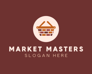 Brick Wall Shopping Basket logo design